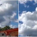 Las impactantes imágenes de un helicóptero que se precipitó en México