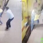 VIDEO SENSIBLE: Madre intentó subir a un tren en movimiento con sus dos hijos y terminó cayendo a las vías
