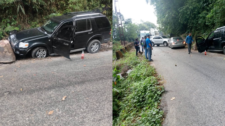 El equipo de la candidata presidencial opositora María Corina Machado chocó en el estado Mérida, pero desmintieron que ella en la camioneta.  