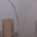El Arco Gateway, de Missouri, fue testigo de las tormentas con tornados que se registraron este fin de semana en EEUU. 19 personas muertas